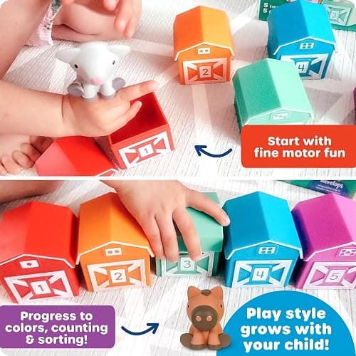 Learning Resources Peekaboo Learning Farm - Farm Animals for Toddlers, Educational Fine Motor Montessori Sets, Toddler Animal Toys, Counting, Sorting & Matching Barn Animal Toy, Little Animal Figures thumbnail 3