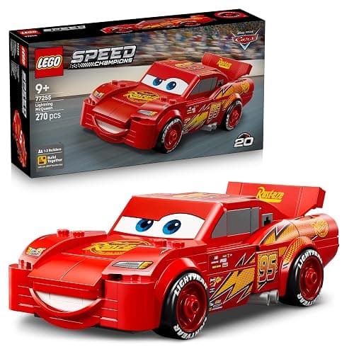 LEGO Speed Champions Lightning McQueen Race Car Toy - Collectible Model Kit w/a Detailed Undercarriage - Disney Gift for 9+ Year Old Boys, Girls & Pixar Cars Movie Fans - 77255 - Image 1