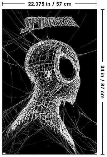 Trends International Marvel Spider-Man: World Of Webs - Black And White Wall Poster, 34L x 22.4W, Unframed Version thumbnail 4