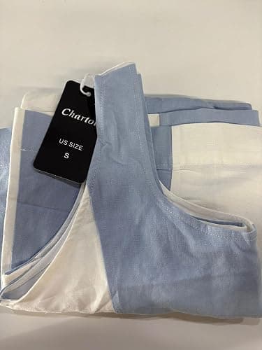 CHARTOU Women Summer Sleeveless Linen Dress Contrast Color Maxi Long Beach Vacation Tank Dress thumbnail 4