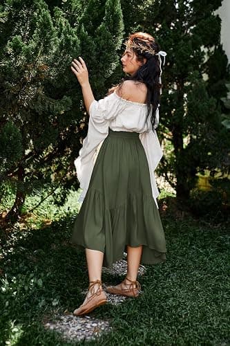Scarlet Darkness Maxi Skirts for Women High Waist Renaissance Skirt Long Skirt with Pockets thumbnail 9