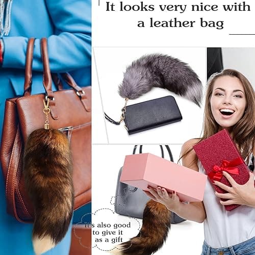 NWSTESLE Fuzzy Faux Fur Fox Wolf Tail for Cosplay Halloween Party Costume,Over 1 Years Old thumbnail 5