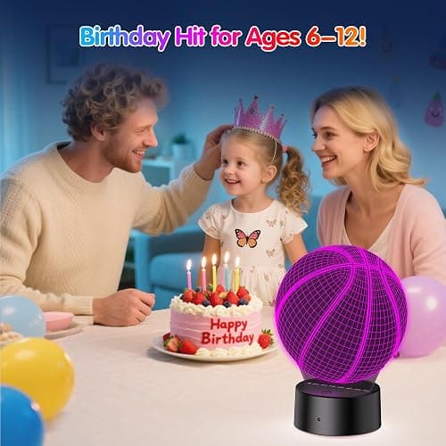 TECKNET 3D Night Light for Kids Boys Girls – 16 Colors LED Basketball Lamp with Remote & Touch Control, USB & Battery Powered Sports Night Light for Bedroom Decor, Basketball Gifts for Boys Girls 8-12 thumbnail 6