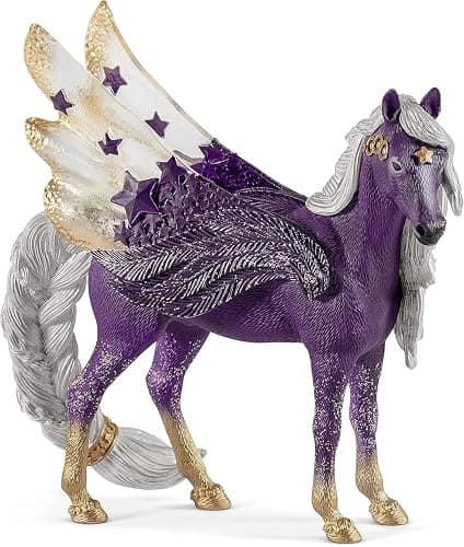 Schleich Bayala - 7” Star Pegasus Figurine with Starry Wings - Magical Winged Horse Toy with Glitter Body - Celestial Mare Fantasy Collectible for Screen-Free Play - Kids Ages 5+ | 70579 - Image 1