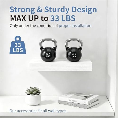 Mifurn Floating Shelves for Wall, Set of 4 Wooden Wall Mounted Shelves for Bathroom Over Toilet, Bedroom, Kitchen, Living Room & Office, Modern Hanging Storage and Wall Decor, White, 12"x7"x1.5" thumbnail 4