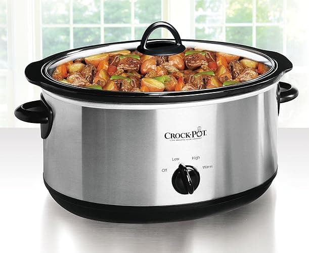 Crock-Pot 7 Quart Oval Manual Slow Cooker, Stainless Steel (SCV700-S-BR), Versatile Cookware for Large Families or Entertaining thumbnail 2