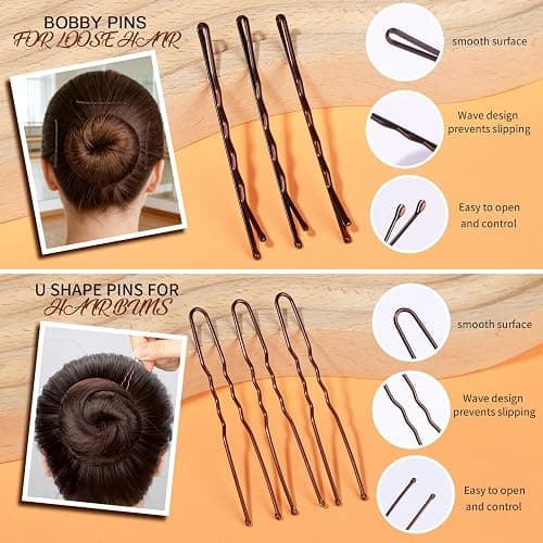 Teenitor Hair Net Set, Includes 20 Pcs Individually Packaged Hair Nets (20 inches) & 40 Pcs Hair Pins for Women Girls, Bun Maker, Brown thumbnail 6