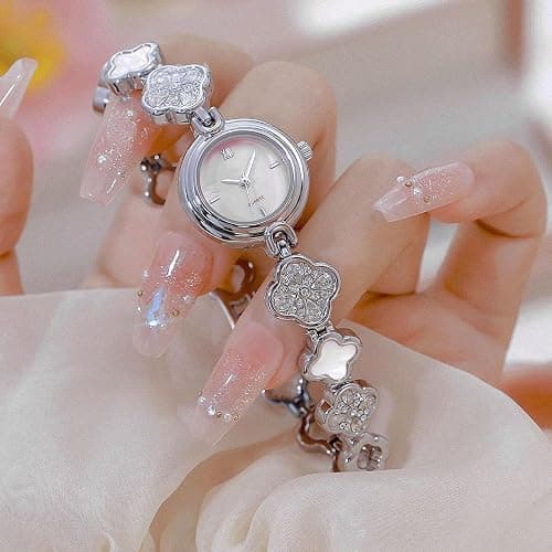 ADSBIAOYE Watches for Women Dainty Four Leaf Chain Bracelet Vintage Small Ladies Fashion Dress Quartz Watch Waterproof Luxury Gift Watch thumbnail 4