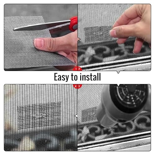 Matenf Window Screen Repair Patch, 10 Patches, 4"x 4"(10cm x 10cm), Black, 3-Layer Strong Adhesive Window Screen Mesh Tape, Repair Kit for Window and Door Screen Tears Holes thumbnail 7