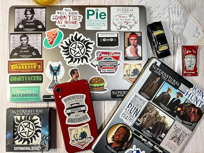 Conquest Journals Supernatural Decal Bundle, 120 Unique Supernatural Stickers, Includes 10 Hologram Stickers, 5 Clear Stickers, Waterproof, UV & Scratch Resistant Sticker Decals, Officially Licensed thumbnail 2