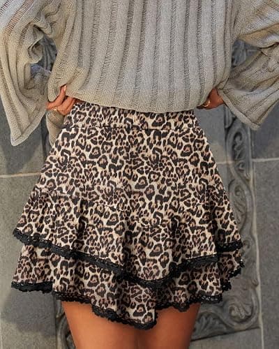 onlypuff Flowy Shorts for Women Ruffle Skorts Mini Skirts High Waisted Teen Gilrs Tennis Skort Summer Shorts thumbnail 3
