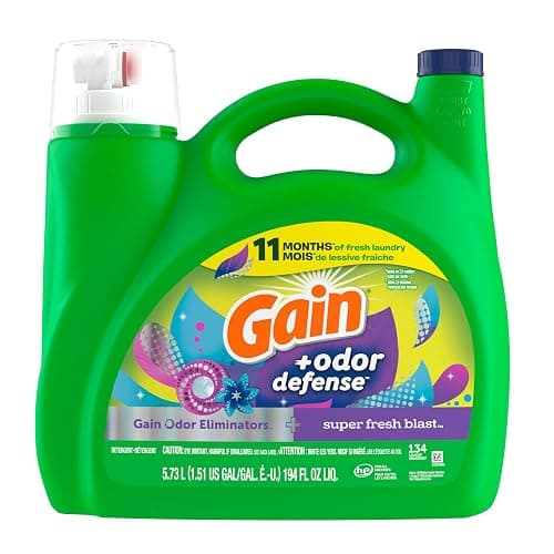 Gain Odor Defense Liquid Laundry Detergent, Super Fresh Blast Scent, 194 fl oz, 134 loads, 2 in 1, Laundry Detergent Liquid Soap, HE compatible thumbnail 11