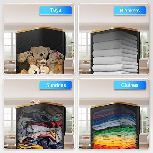 Laundry Hamper with Wheels,29 Gal (110L) Laundry Basket with lid Rolling Clothes Hamper Foldable Dirty Clothes Basket on wheels with Bamboo Frame and Bag for Bedroom, Dorm, Laundry Room-Black thumbnail 7