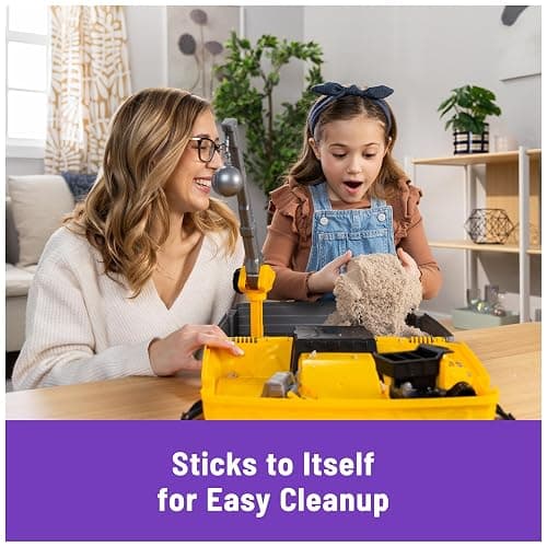 Kinetic Sand, Construction Site Folding Sandbox with 2lbs Play Sand & Toy Truck, Sensory Toys for Kids Ages 3 and up thumbnail 4