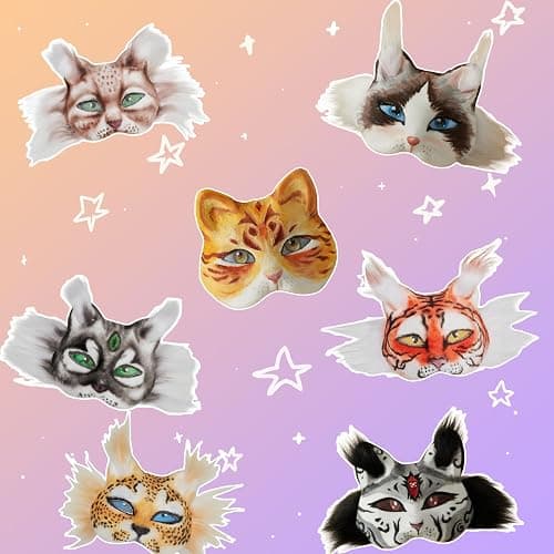 Pre Felted Therian Cat Mask Kit - Fleeced Base with Faux Fur, Eye Mesh and Cat Like Fuzzy Fabric - Felted for You, Skip The Messy Work - Premium All-in-One Therian Mask Kit thumbnail 6