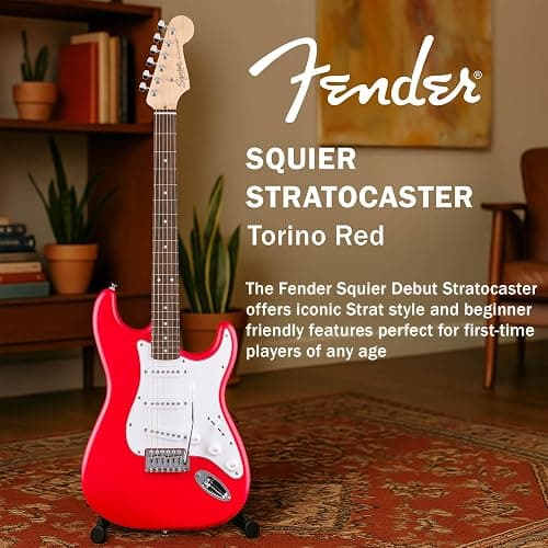 Fender Squier Stratocaster - Torino Red Bundle with Amplifier, Gig Bag, Strap, Instrument Cable, Picks, and Austin Bazaar Instructional DVD thumbnail 3
