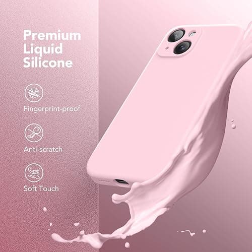 SuydanBox Magnetic for iPhone 14 Case, Compatible with MagSafe, [Full Camera Protection][Screen Protector] Silicone Shockproof Protective Phone Case for iPhone 14 6.1 inch, Chalk Pink thumbnail 3