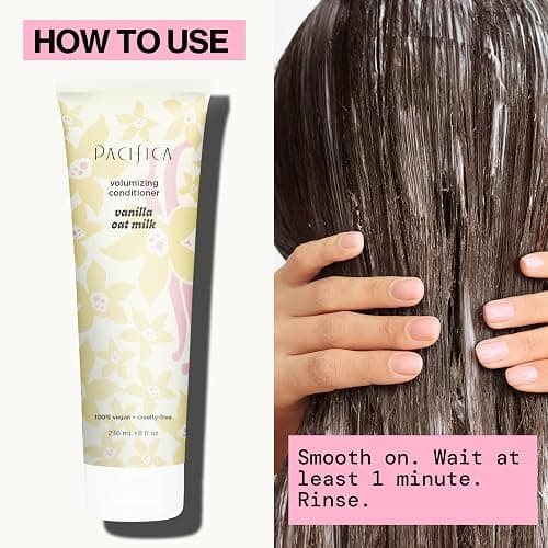 Pacifica Vanilla Oat Milk Hair Conditioner – Volumizer for Fine/Flat Hair, Weightless Oat Milk & Apple Extract for Bounce & Smoothness, Silicone Free Clean Beauty, Vegan Cruelty-Free thumbnail 8