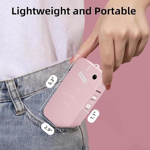 ORGSTA Label Maker, S001 Portable Bluetooth Label Maker Machine with Tape, Thermal Label Printer for Home, Office, School Organization, Wireless Mini Labeler Machine, Pink thumbnail 5