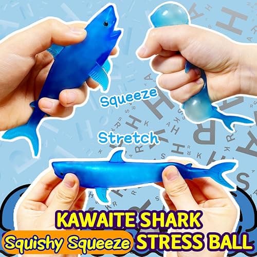 Squishy Shark Stress Balls Dolphin Squeeze Toys (2 Pack), Sea Animal Shark Squishy Toys Dolphin Stress Sugar Balls for Kids and Adults, Easter Basket Stuffers,, Party Favors thumbnail 5