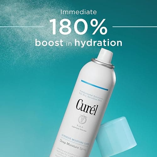 Curel Japanese Skin Care Deep Moisture Spray, Facial Lotion for Dry, Sensitive Skin, with Ceramides, Face and Body Moisturizer, pH Balanced, Fragrance & Alcohol Free Lotion, Setting Spray, 5 Fl Oz thumbnail 4