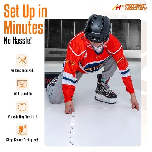 ArcticGlide Synthetic Ice Panels Pro, Easy-to-Assemble, Expandable Artificial Rink, Indoors/Outdoors - Hockey Training thumbnail 5