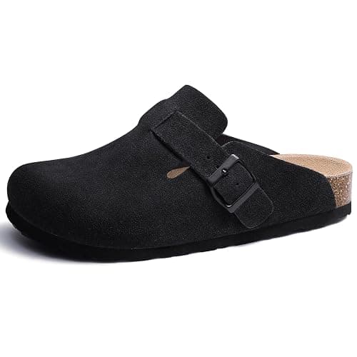 Asgard Suede Clogs Mules Potato Shoes with Comfort Cork Footbed - Wide Feet Please Half Size UP - Image 1