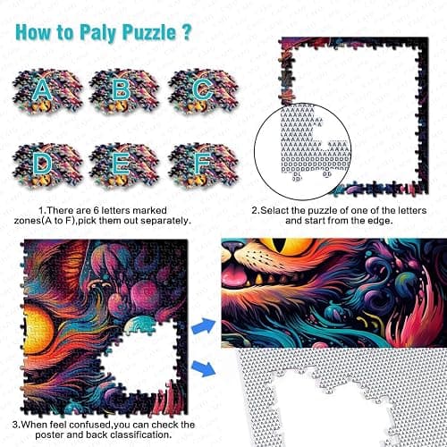 Alice nel paese delle meraviglie, 1000 pezzi, puzzle, regali, puzzle in legno, giocattolo educativo, giochi di famiglia, regali di Natale e di compleanno (50 x 75 cm) thumbnail 5