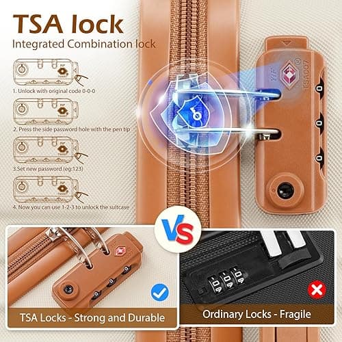 COOLIFE Luggage Set 6 Piece, 16" 20" 24" 28" Suitcase Set + Expandable Travel Duffels Bag ＆ Toiletry Bag | ABS Hard Shell, TSA Lock & Spinner Wheels - for Europe, Cruise, Study Abroad & Family Travel thumbnail 5