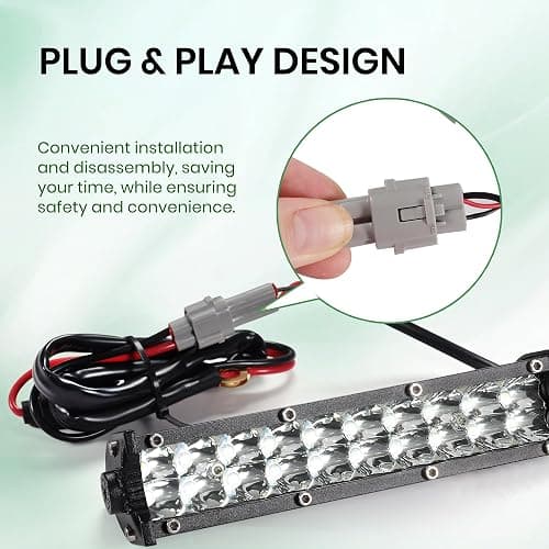 Dirt Bike Light Bar Universal for Most 7/8" Handlebar Motorcycle, Fits for CRF110 KLX110 TTR110 YZF450 RM85, 7-Inch 60W 6000-6500K Clear Headlight, Plug and Play thumbnail 5