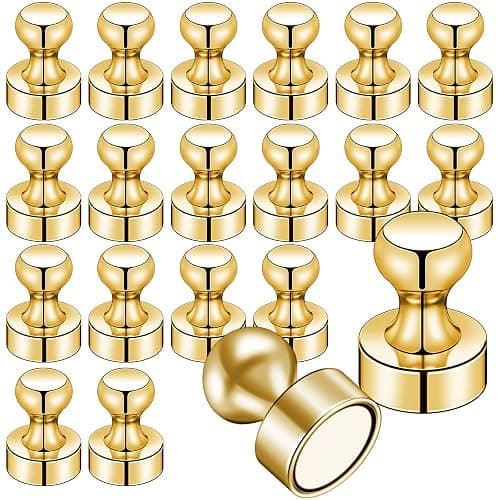 LOVIMAG Fridge Magnets 20Pcs Refrigerator Whiteboard Small Strong Magnet Classroom Kitchen Accessories Decorative Locker Set Decor Must Haves Office Calendar Refrigerador Magnetic Cute Crafts Gold - Image 1