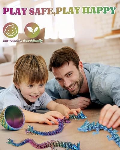 12" 3D Printed Dragon Easter Eggs with Dragon Inside, Prefilled Easter Dragon Egg with Dragon Toy for Basket Stuffers,Articulated Crystal Dragon Fidget Toy, 3D Printed Easter Gifts for Kids 6-8 thumbnail 5