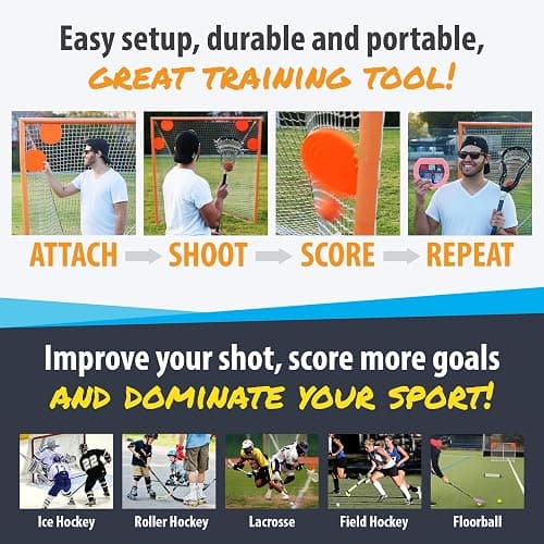 Top Shelf Targets 4 Pack Magnetic Hockey & Lacrosse Goal Targets - 8-Inch Orange thumbnail 3