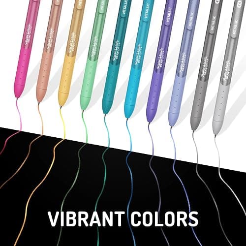 Paper Mate InkJoy Gel Pens, Metallic, Retractable, Medium Point (0.8mm), Glittery Assorted Colors, 10 Count - Arts & Crafts, Doodling, Writing, Bullet Journaling thumbnail 5