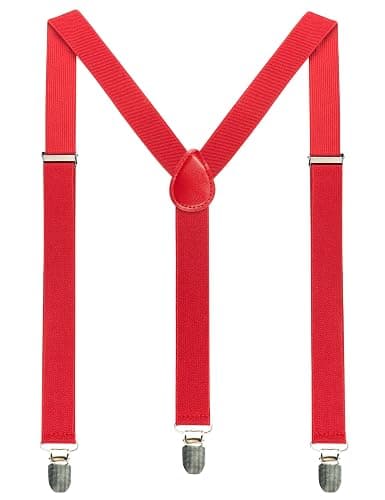 JEMYGINS Solid Color Mens Suspender with 3 Strong Clips Adjustable Braces - Image 1