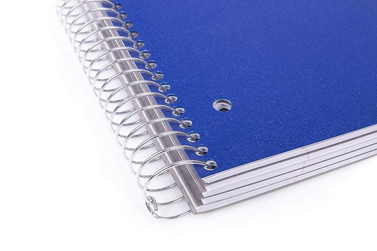 Mintra Office Durable Spiral Notebooks, 5 Subject (Blue, College Ruled 1pk) thumbnail 5