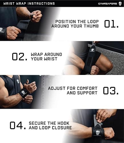 Gymreapers Weightlifting Wrist Wraps (IPF Approved) 18" Professional Quality Wrist Support with Heavy Duty Thumb Loop - Best Wrap for Powerlifting Competition, Strength Training, Bodybuilding thumbnail 6