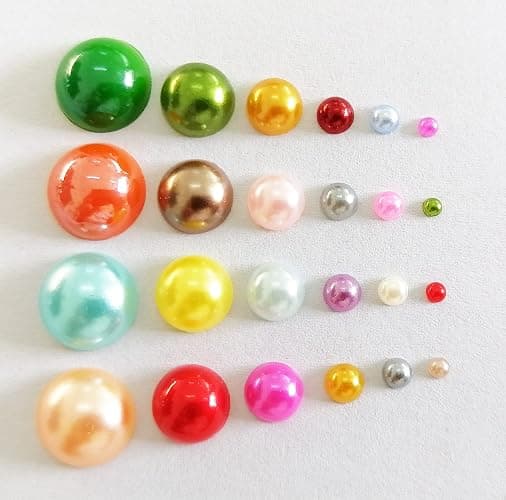 JKanruh 10000 Pieces Mixed Color Half Pearl Bead Flat Back Plastic Beads for DIY Crafts,Nail,Decor,Scrapbooking (7 Sizes,2mm-10mm) thumbnail 4