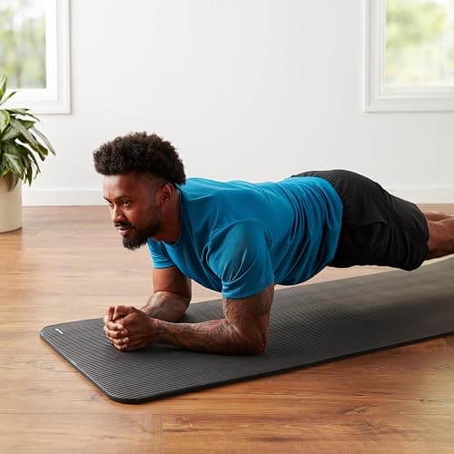 Amazon Basics 1/2 Inch Extra Thick Exercise Yoga Mat with Carrying Strap, Cushioned Support, for Fitness and Gym Workouts thumbnail 9