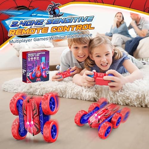 Excitobo Remote Control Car,RC Cars for 4 5 6 7 8 9 10 11 12 Year Old Boy Double Sided 360°Flip 4WD Rechargeable Drift RC Race Car Boys Toys Birthday Gifts Christmas Basket Stuffers for Kids Age 4-12 thumbnail 2