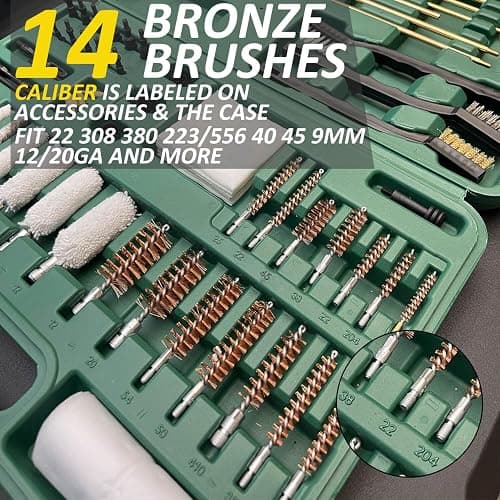 iunio Gun Cleaning Kit, Universal Gun Cleaning Kit for All Caliber Shotgun Pistol Rifle Cleaning Kit with Mat Portable Case thumbnail 4