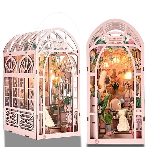 TOYQI DIY Book Nook Kit, Miniature House Dollhouse Kit for Adult and Teens, Book Nook Kits for Adults, Booknook Bookend Alley Model Build with Dust Cover, Gifts for Family Friends - Image 1