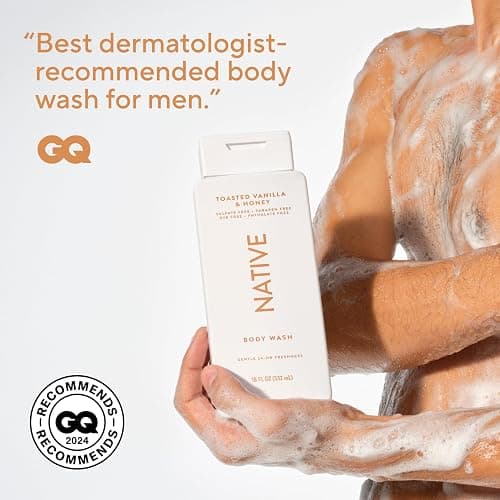 Native Clean Body Wash, Gentle & pH-balanced for Sensitive Skin, 24-Hr Freshness for Women & Men, Vegan & Cruelty-Free, Free of Sulfates & Parabens, Toasted Vanilla & Honey, 18 fl oz thumbnail 6