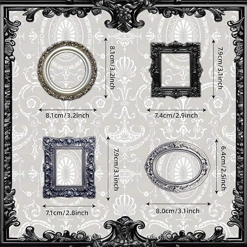 100 Pcs Vintage Frame Stickers for Scrapbooking - Scrapbook Supplies, Journal Stickers & Embellishments | Bullet Journal, Junk Journal, Wedding Albums, Crafts (Black & White) thumbnail 6