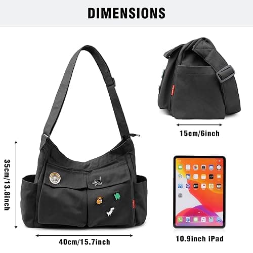 Captain Blues Canvas Messenger Bag Umhängetasche Crossbody Schulter Tote Hobo Bag für Frauen und Männer - Große Tasche mit mehreren Fächern thumbnail 4