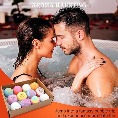 KASTU Bath Bombs Salt Balls,12 PCS Gift Set,Vanilla Menthol Rose Extract Essential Oils,Moisturizing Dry Skin,Fizzy Spa,Relaxing,Bubble Bath Bomb Gifts Idea for Men Women thumbnail 4