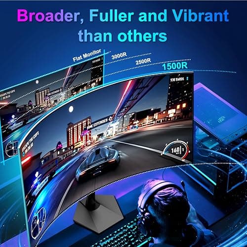 SANSUI Curved Monitor 24 inch 100Hz USB Type-C Computer Monitor with Built-in Speakers- MPRT 1ms,Adaptive Sync,HDR,1500R,VESA 75x75mm Compatible, for Home and Office(ES-24C1) thumbnail 7