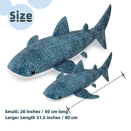 FRANKIEZHOU Simulation Giant Whale Shark Plush,Stuffed Animal,Plush Toy,Soft Toy,Stuffed Toy,Cuddly Toys,Gifts for Kids,20 Inches thumbnail 6