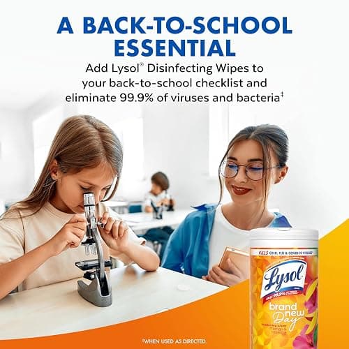LYSOL Disinfecting Wipes, All Purpose Cleaner, Multi-Surface Antibacterial Cleaning Wipes, Household Cleaning Supplies, Dorm Essentials, Lemon + Mango & Hibiscus + Crisp Linen Scent, 80 ct. (4 Pack) thumbnail 7