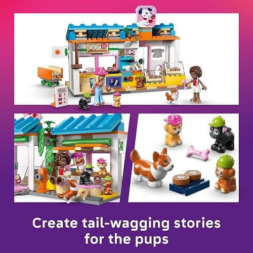 LEGO Friends Dog Treats Bakery Building Toy for Girls & Boys - Pretend Play Set for Kids, Ages 6+ - W/Aliya & Sage Minidolls, 2 Toy Dog Figures, & Accessories - Gift Idea for Birthdays - 42677 thumbnail 4